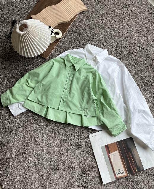 现货 THS 7.3-尾货童装-不退换 M6家 百褶边长袖衬衫 2色 CG019 商品图0