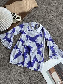 现货 THS 7.3-尾货童装-不退换 21度 l菠萝印花喇叭袖连衣裙 CL038