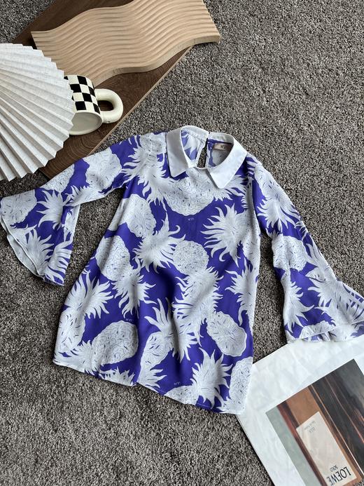 现货 THS 7.3-尾货童装-不退换 21度 l菠萝印花喇叭袖连衣裙 CL038 商品图0