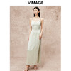VIMAGE纬漫纪高级感缎面垂坠露背吊带礼服连衣裙秋季新款V2277801 商品缩略图3