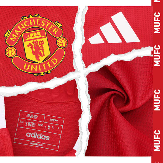 小李子ADIDAS阿迪达斯曼联主场球员版球衣短袖足球服成人男JF1291 商品图2