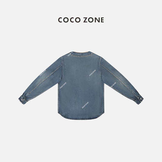 COCO ZONE100棉牛仔衬衣时尚百搭单排扣夹克休闲衬衫24C10021 商品图1