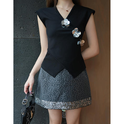 清仓捡漏 LINCHAOZHANG【满天星】花朵上衣 亮片半裙 LB240106  LQ240245 商品图3