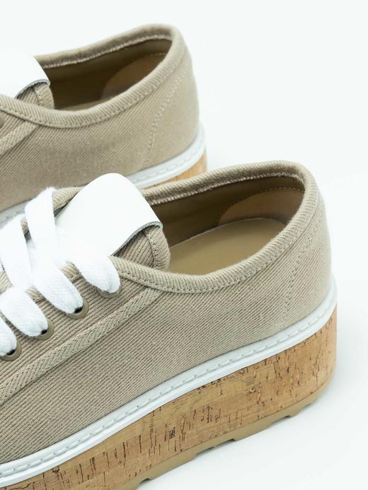 COCO ZONE 厚底系带百搭休闲鞋拼色圆头通勤女鞋CC2B1070 商品图3