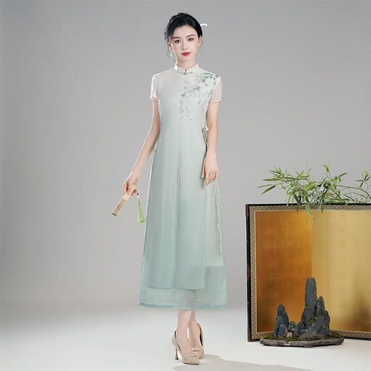 【翠兰】新中式国风高端，宽松日常旗袍连衣裙XGT-Q24076 商品图0