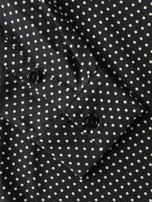 COCO ZONE 100桑蚕丝波点翻领衬衫长袖上衣CC2C1266 商品图8