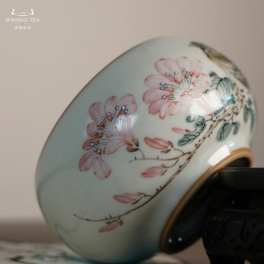 问鼎汝瓷鼎峰柴窑禅定杯（鸟语花香）（缺货） 商品图1