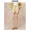VIMAGE纬漫纪时尚休闲宽松百搭抽绳松紧腰印花短裤秋季新款V2205806 商品缩略图0