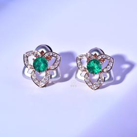 【绽放】祖母绿耳钉-CB12304130