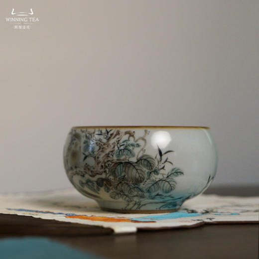 问鼎汝瓷鼎峰柴窑禅定杯（鸟语花香）（缺货） 商品图2