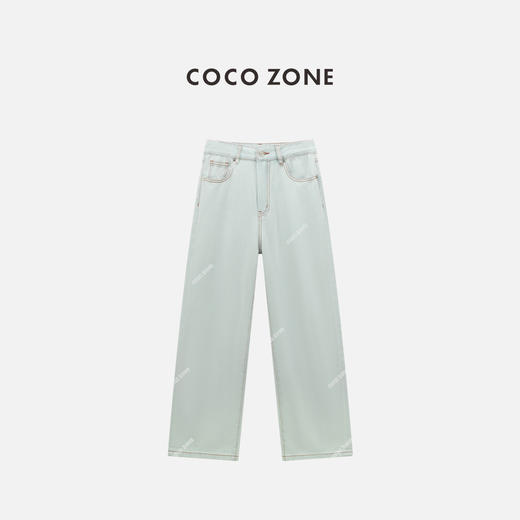 COCO ZONE 夏季设计感明线牛仔裤垂感显瘦直筒裤CC1B1307 商品图0