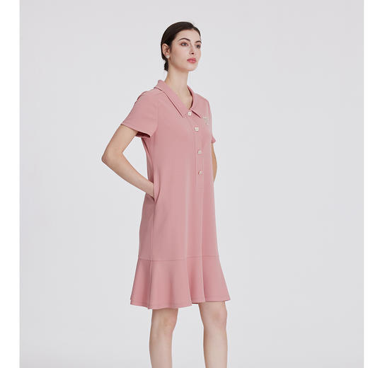 司歌运动休闲宽松短袖连衣裙翻领A891026Y 商品图2