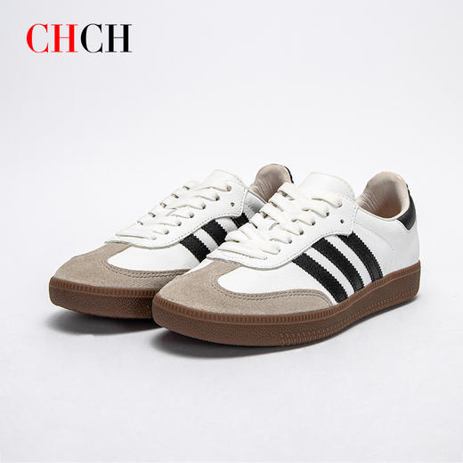 CHCH复古德训鞋真牛皮舒适运动休闲百搭年轻时尚女鞋平衡鞋 商品图0