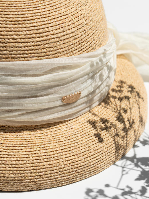 CX259疯帽子 拉菲草帽渔夫帽盆帽灯罩帽时尚遮阳防晒出游百搭女24新夏 商品图4