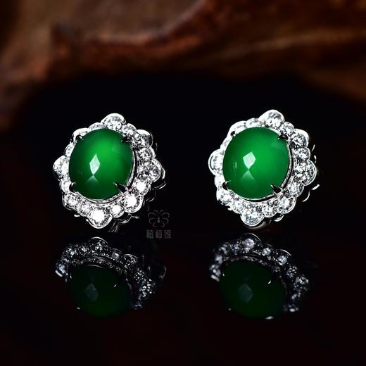 【至臻】满绿翡翠耳钉-EZ12406002 商品图1