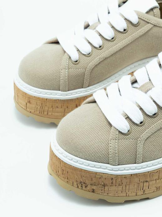 COCO ZONE 厚底系带百搭休闲鞋拼色圆头通勤女鞋CC2B1070 商品图2