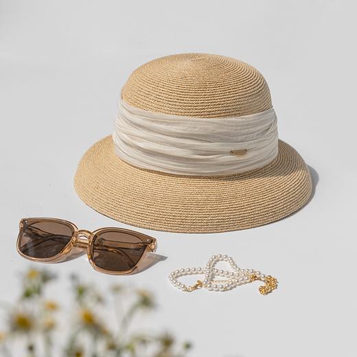 CX259疯帽子 拉菲草帽渔夫帽盆帽灯罩帽时尚遮阳防晒出游百搭女24新夏 商品图2