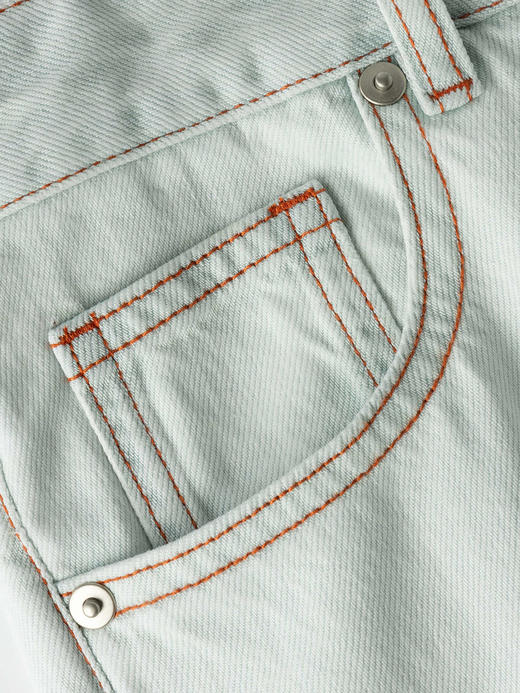 COCO ZONE 夏季设计感明线牛仔裤垂感显瘦直筒裤CC1B1307 商品图7