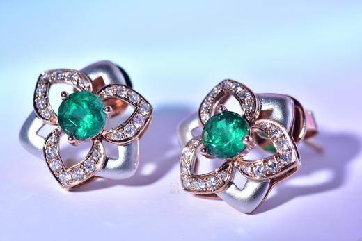 【绽放】祖母绿耳钉-CB12304130 商品图5