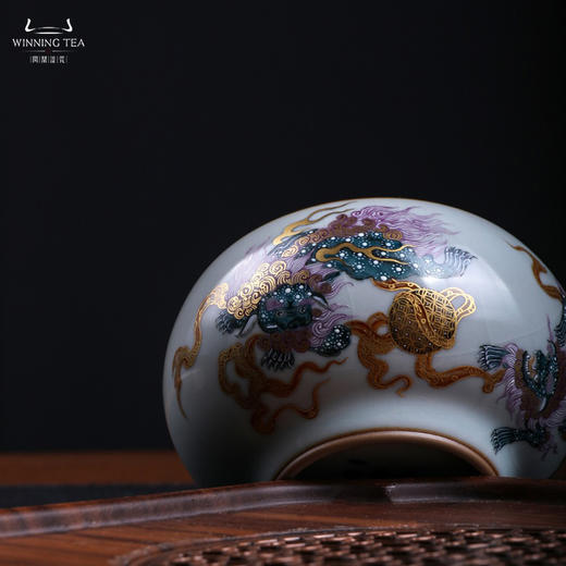 问鼎汝瓷鼎峰柴窑天青禅定杯（瑞狮舞彩） 商品图2