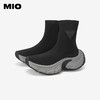 MIO米奥冬季酷感圆头中筒靴潮流厚底运动靴酷飒袜靴弹力靴M245662528 商品缩略图2