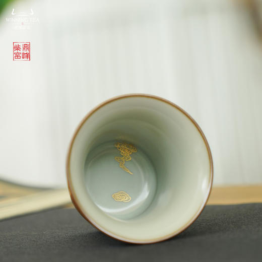 问鼎汝瓷鼎峰柴窑天青竹节杯（海上鹤音） 商品图3