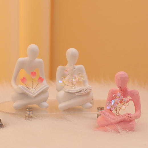 【沉默是金思考者小夜灯花束手工】送男女友摆件 七夕情人节生日教师节圣诞礼物  商品图2