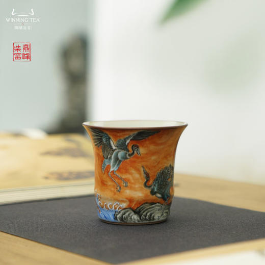 问鼎汝瓷鼎峰柴窑天青竹节杯（海上鹤音） 商品图0