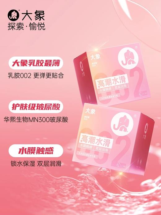 【年末亏本清仓】大象水滑小粉钻0.02避孕套华熙生物玻尿酸超薄乳胶套 商品图2