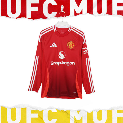 小李子ADIDAS阿迪达斯24/25赛季曼联主场球迷版球衣长袖成人男IT1971 商品图1