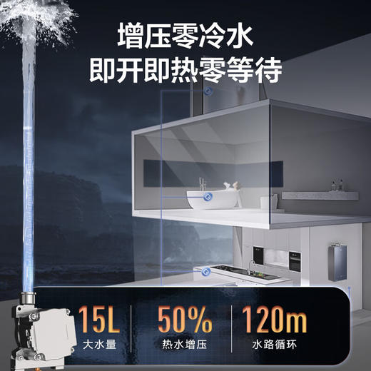 海尔（Haier）增压零冷水燃气壁挂炉天然气采暖炉热水器家用板换式地暖锅炉变频风机以旧换新L1PB26-JR3(T) 商品图2