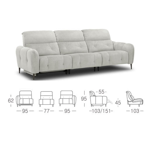 顾家家居整装 现代时尚 布艺功能沙发 KZ.9037-喵喵爪G 商品图5