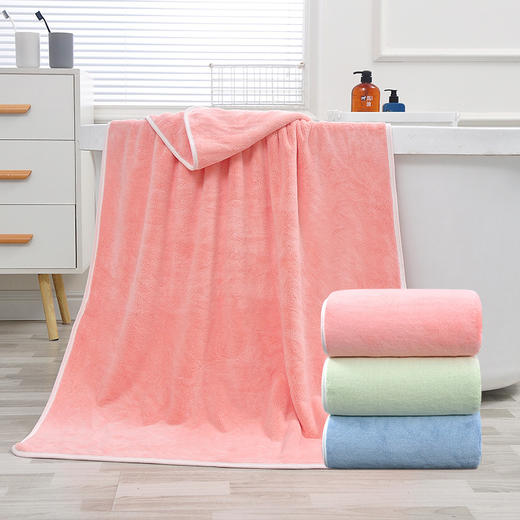 撸猫感大浴巾【180x90cm】浴巾珊瑚绒纯棉浴巾吸水不掉毛柔软五星级酒店品质 商品图0
