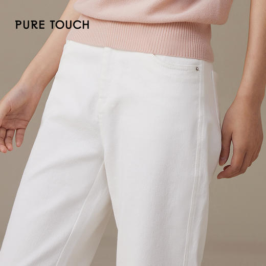pure touch女士白色阔腿裤微弹长裤1332243337 商品图3