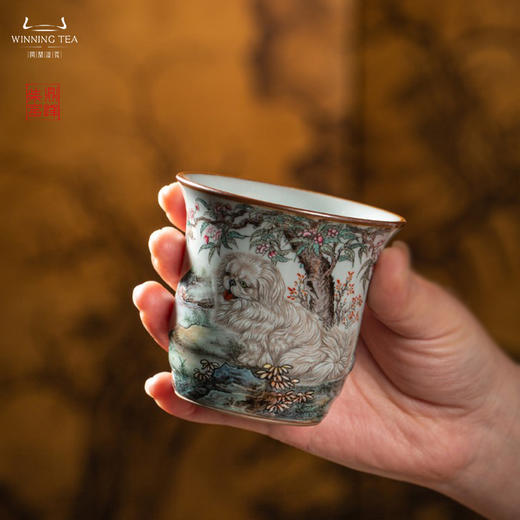 问鼎汝瓷鼎峰柴窑天青竹节杯（忠勇两全） 商品图1