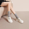 千百度厚底帆布鞋女款秋季增高小白鞋时尚运动休闲板鞋A24411361 商品缩略图0
