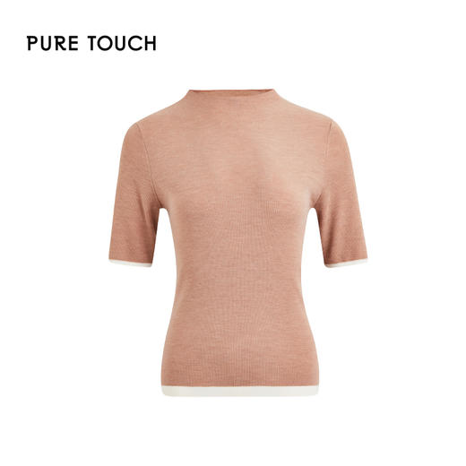 pure touch卡其色拼接绵羊毛针织衫1346243342 商品图4