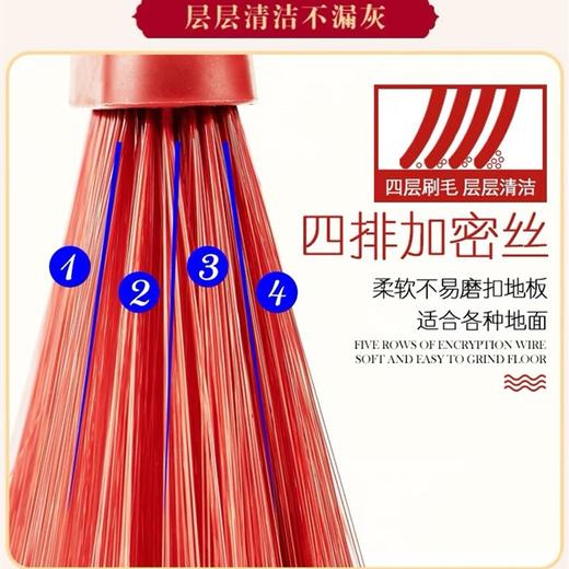 扫把 软毛胶丝扫把 塑料扫把 木柄清洁扫帚扫把办公室家用单个室内扫把笤帚 商品图1