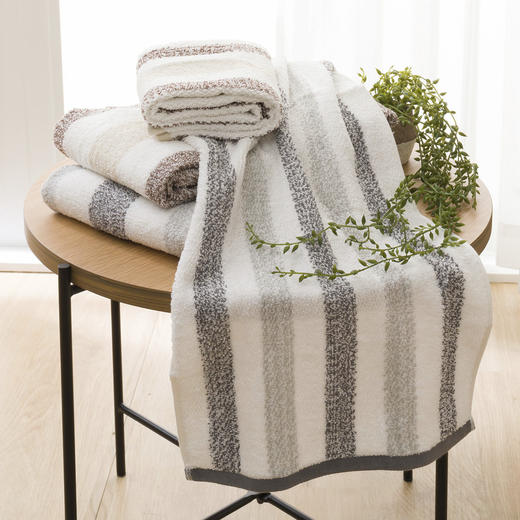 雪莉毛巾系列 方巾/面巾/浴巾/窄版浴巾/小浴巾 全棉毛巾 粉白条纹/黄绿白条纹/蓝绿黄条纹/灰白条纹/深蓝白条纹/棕白条纹 商品图1