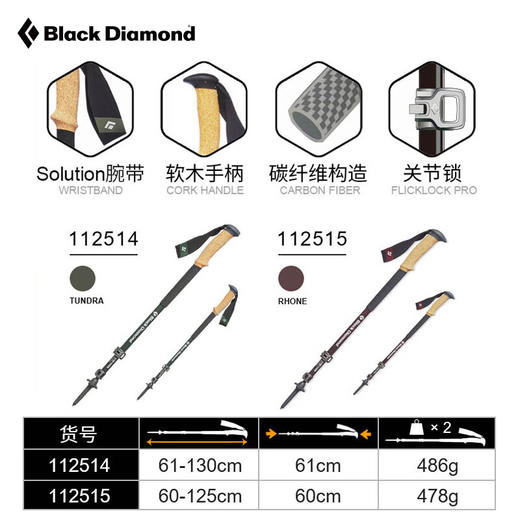 Black Diamond登山杖外锁伸缩碳素款112514（TBZG） 商品图2