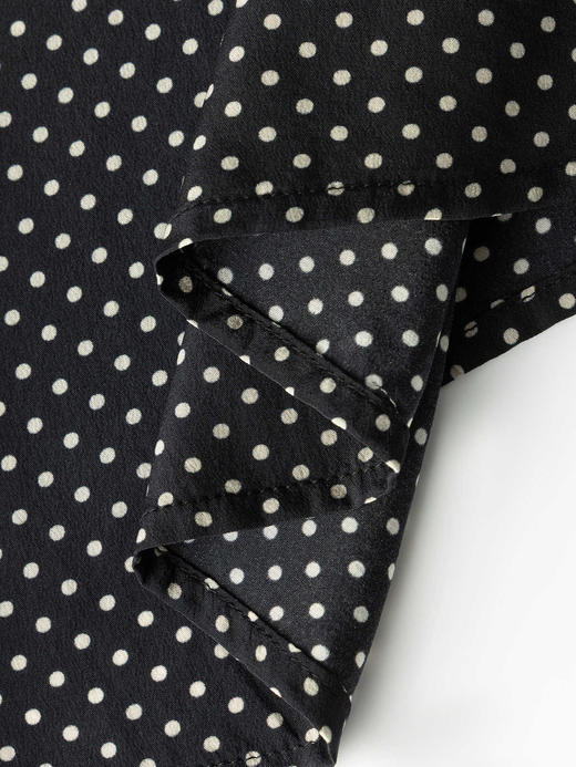 COCO ZONE 100桑蚕丝波点翻领衬衫长袖上衣CC2C1266 商品图9