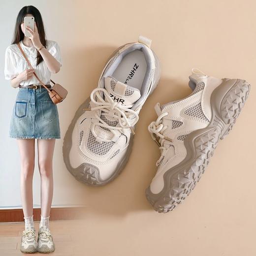 ZHR则则丑萌老爹鞋女网面透气大头萌鞋复古休闲鞋厚底运动登山鞋 商品图1