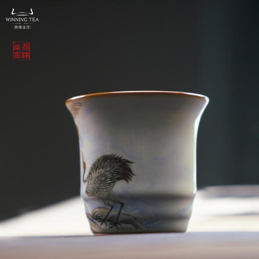 问鼎汝瓷鼎峰柴窑天青竹节杯（目成心许）（缺货） 商品图2