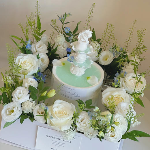 白玫瑰许愿池 （鲜花不一定能买到一样的，按色系搭配） 商品图2