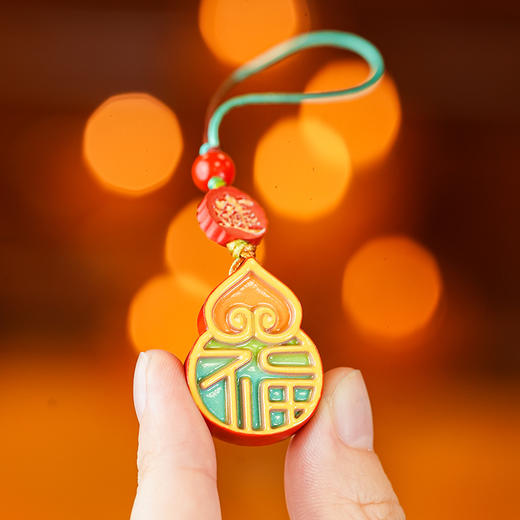 含辰砂工艺品朱砂设计款葫芦手机挂 商品图2