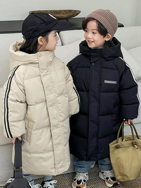 俊淳韩国KR中长款连帽加厚羽绒棉服