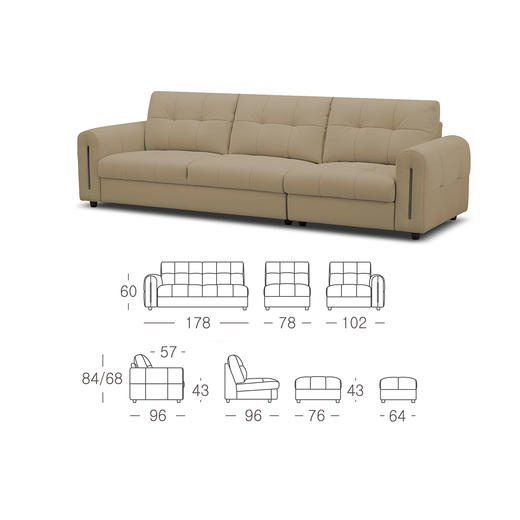 顾家家居整装 现代时尚 布艺固定沙发 KZ.5039-巴黎梦 商品图6