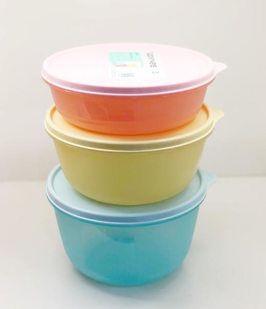 特百惠 密封保鲜圆碗3件套冰箱冷藏大容量保鲜盒密封带盖套装新品 商品图7