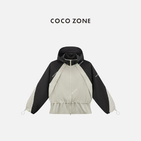 COCO ZONE ”收腰户外“户外撞色外套抽绳设计双头拉链上衣CC2C1240