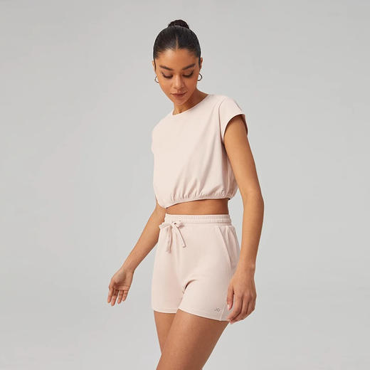 跃牌【倚窗听雨】系列 瑜伽服女短袖带胸垫裸感美背运动T恤DA67 商品图3